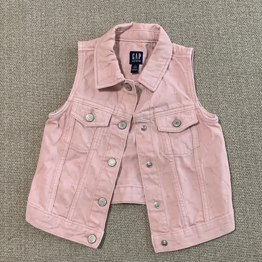 Girls Pink Denim Vest